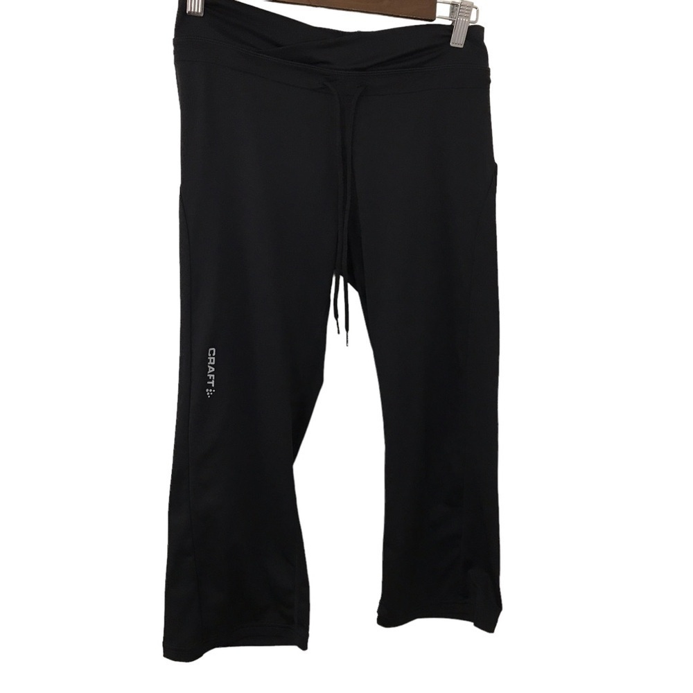 Craft black pull on drawstring waist Capri pants size M